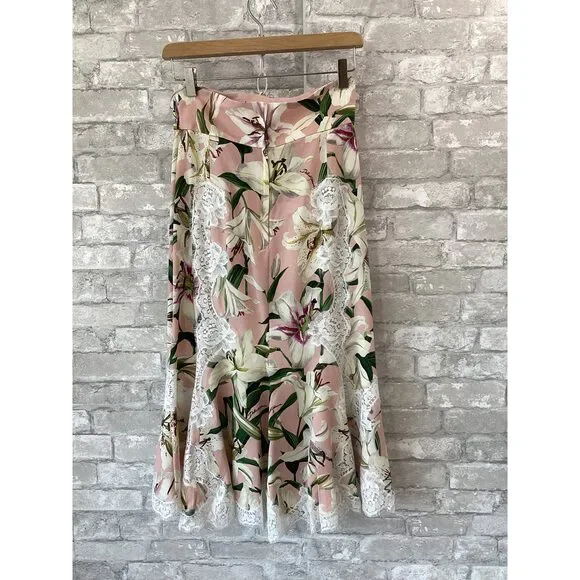 Dolce & Gabbana Size S Pink/Green/White Skirt - Picture 2 of 2